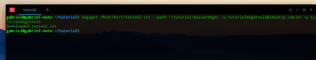Mega.nz via linha de comando